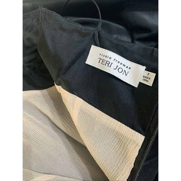 Rickie Freeman Teri Jon Black‎ Silk Corset Bow Front Cocktail Dress Size 2 - Picture 5 of 5